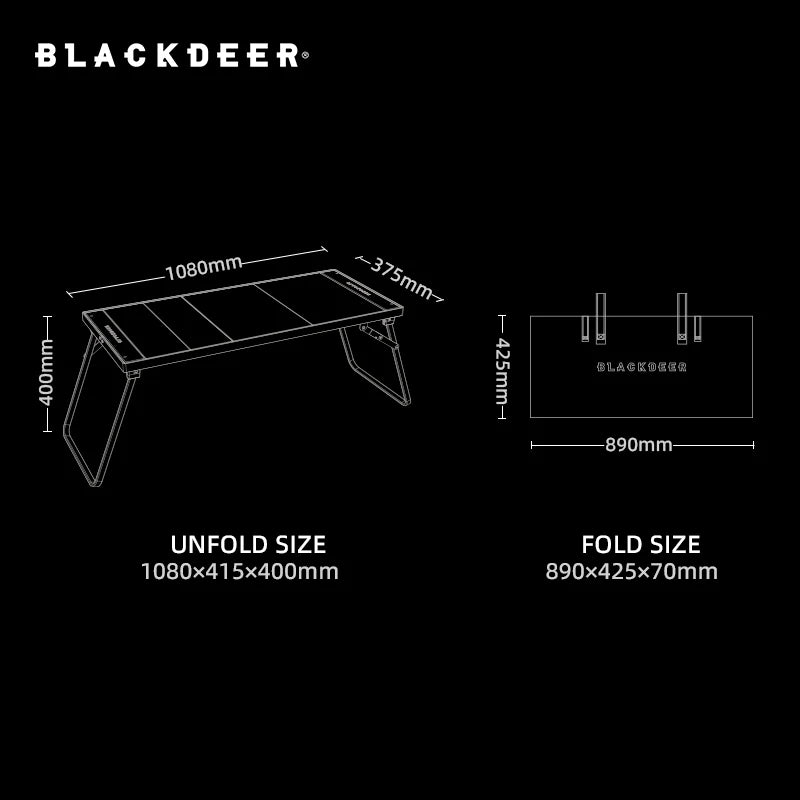 BLACKDEER Camping Folding Aluminum Alloy IGT Table Multifunctional Portable BBQ Grill Wood Table Outdoor Picnic Fishing