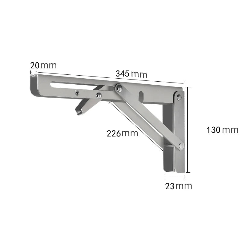 Motorhome Silver Finish Thickened Stainless Steel Mini Folding Table Car Accessories Campervan Folding Bracket Table Shelf