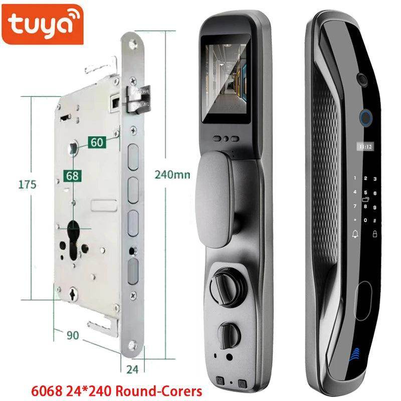 Door Lock with Camera App, Card, Code, 40-90cm - P12 Hub Europe