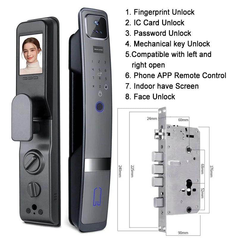 3D Face Lock w/ Camera Fingerprint, Card, 40-120mm, H20 - P12 Hub Europe