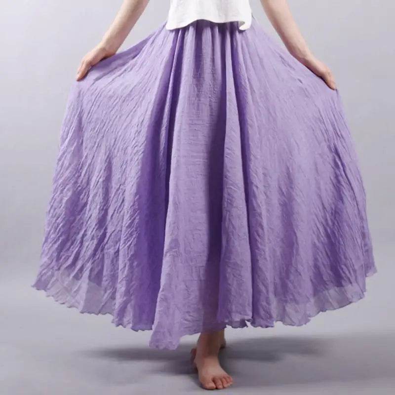 Women's Elegant Linen Maxi Skirt - P12 Hub Europe
