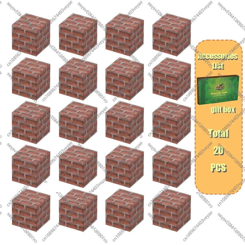 Magnetic Building Blocks Mine World Magnet Cube Set for Boy Girl Kid Age 3+ DIY Model Children Stem STEM Sensory Toy Gift