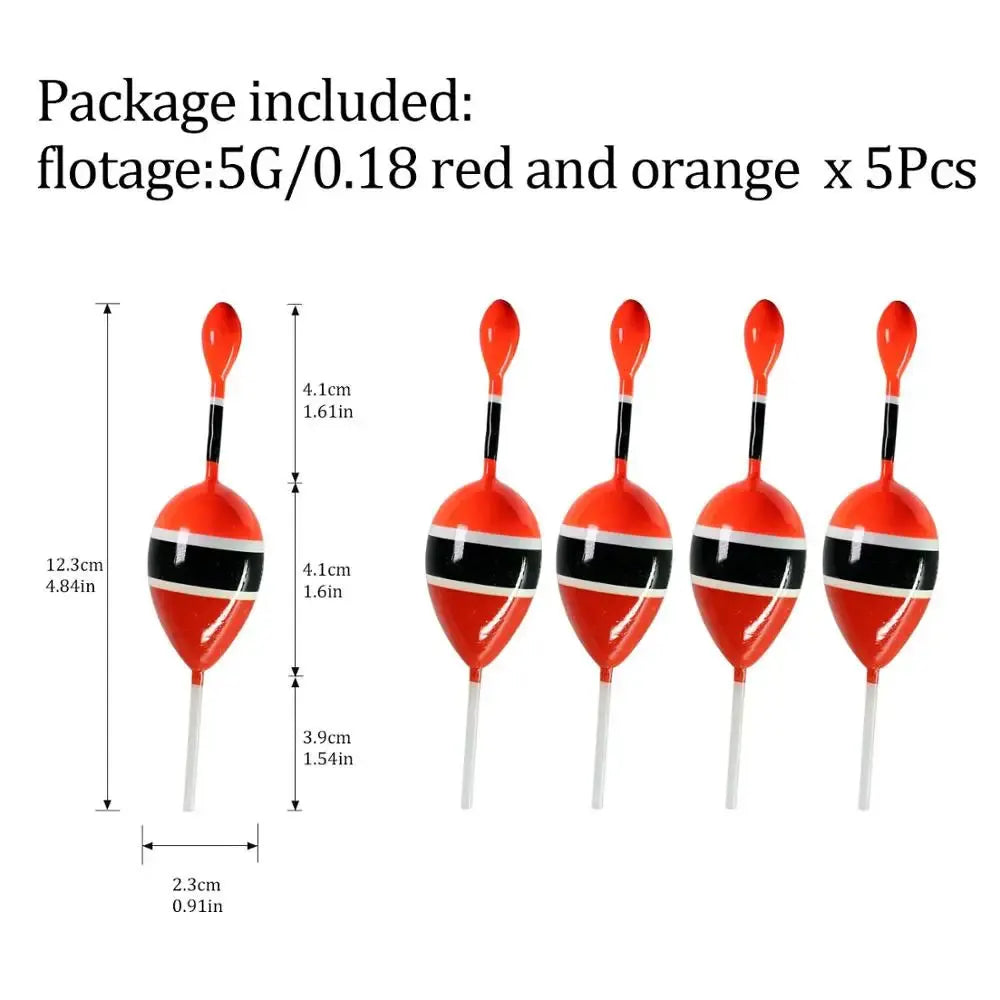 THKFISH 5pcs Fishing Floats Slip Bobber Rigs Balsa Wood Sea Fishing Float 5g 15g Buoyancy Fishing Buoys For Catfish Fishing