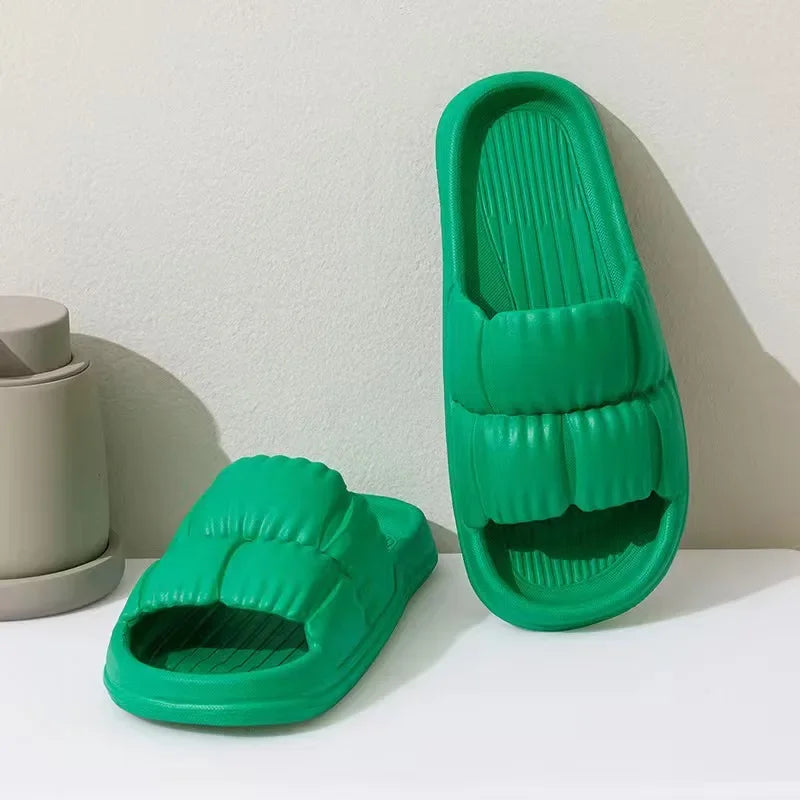 Flower indoor home slippers summer simple anti slip men's and women's lightweight EVA spring cool slippers soft bottom bathroom