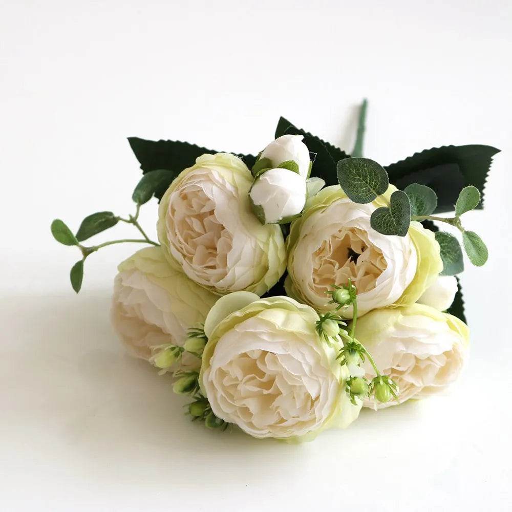 30CM Fake Roses Silk Peony Artificial Flowers Cheap New Year's Christmas Decorations Vase for Home Wedding Bridal Bouquet Indoor - P12 Hub Europe