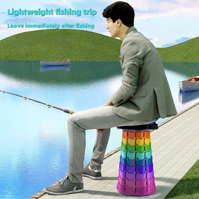 Portable telescopic chair -Outdoor beach fishing and barbecuing chair -Lightweight and durable -Suitable for picnics and travels
