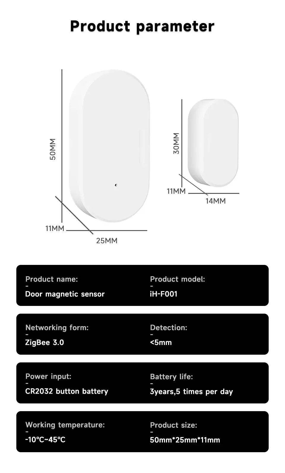 Sensor Door Tuya Zigbee Smart Home - P12 Hub Europe