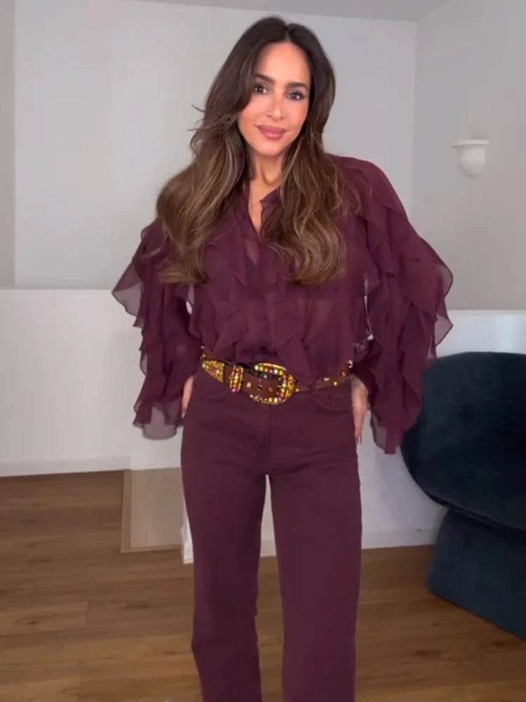 Women's Ruffle Blouse - P12 Hub Europe