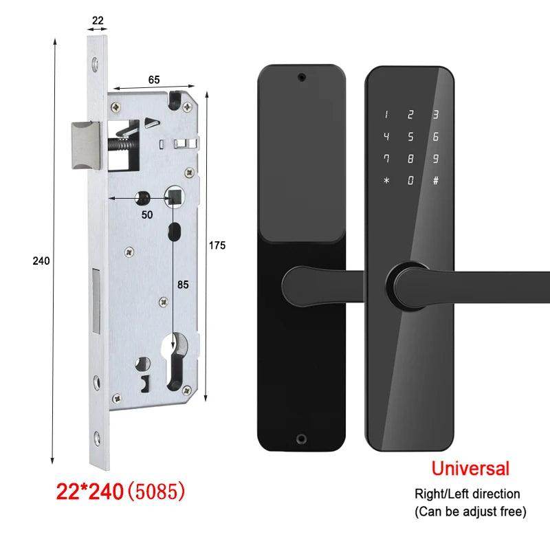 Smart Door Lock | Keypad, Card, Key, Bluetooth, 35-60mm - P12 Hub Europe