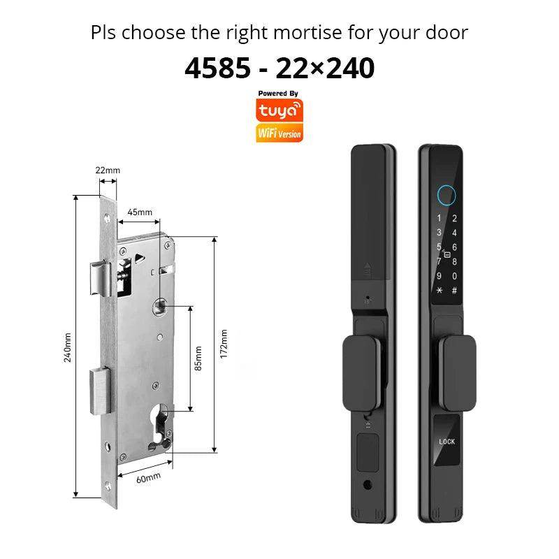WiFi Sliding Door Lock | IP66, Fingerprint, Card, Code, Glass/Aluminum - P12 Hub Europe