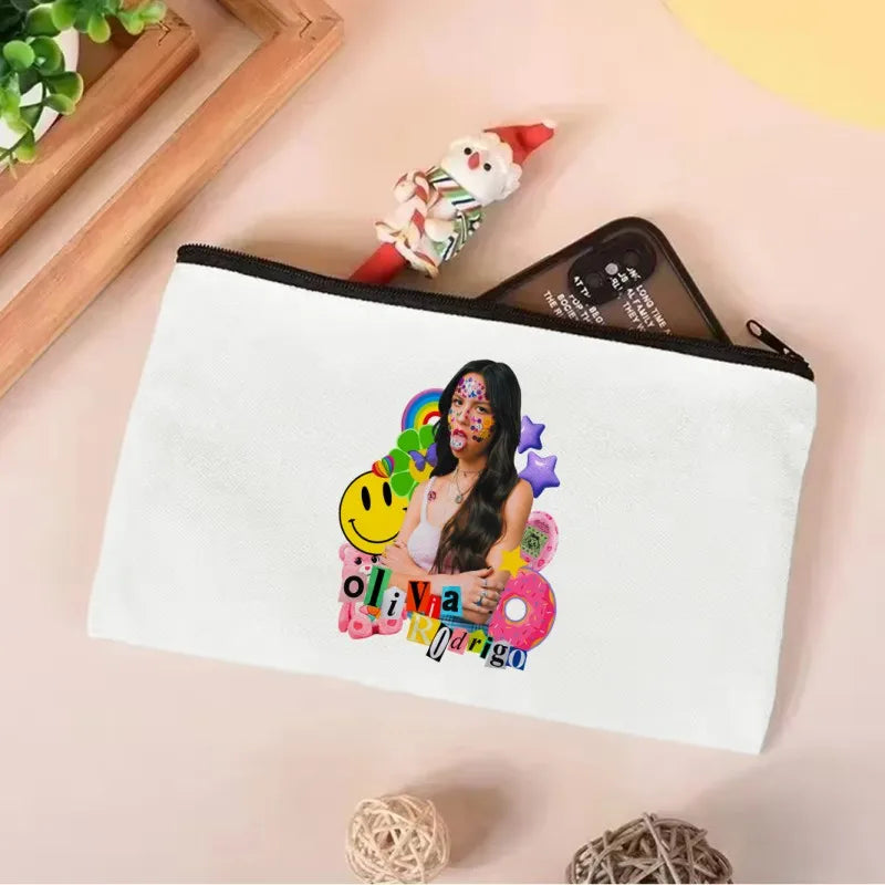 Vintage Olivia Rodrigo Guts Tour Canvas Tote Bag Cosmetic Bag Large Capacity Shopping Bags Shoulder Handbag Eco Girl Handbags