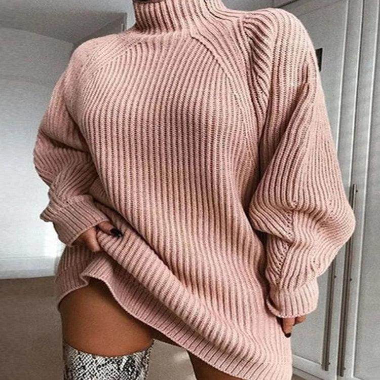Turtleneck Sweater Dress Long Sleeve Casual Elegant - P12 Hub Europe