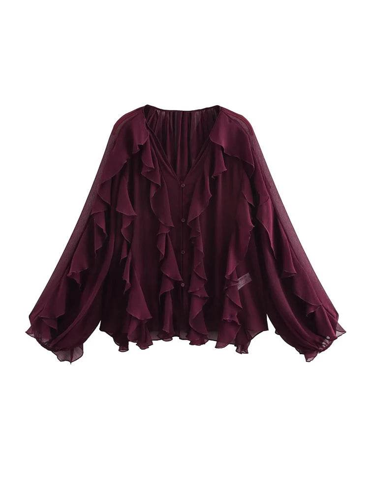 Women's Ruffle Blouse - P12 Hub Europe