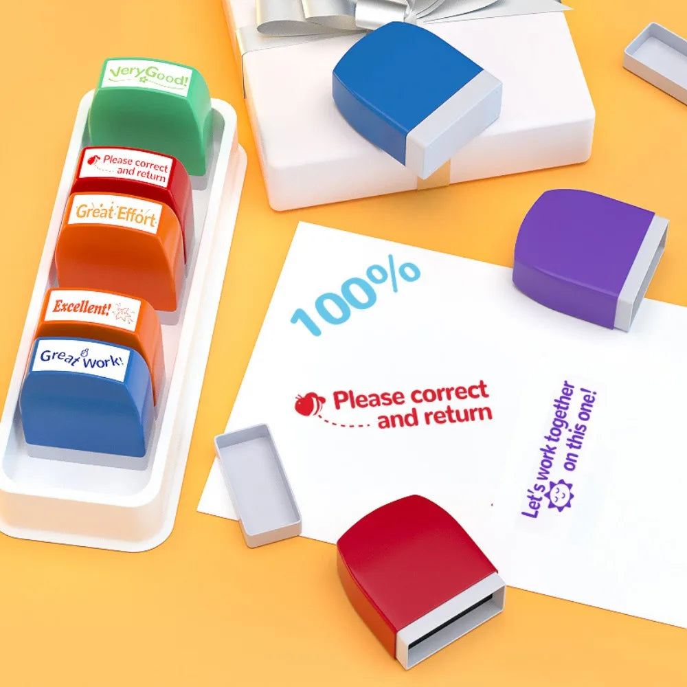 Creative Plastic Encouragement Stamps Colorful Grade Stamps Homework Prizes Student