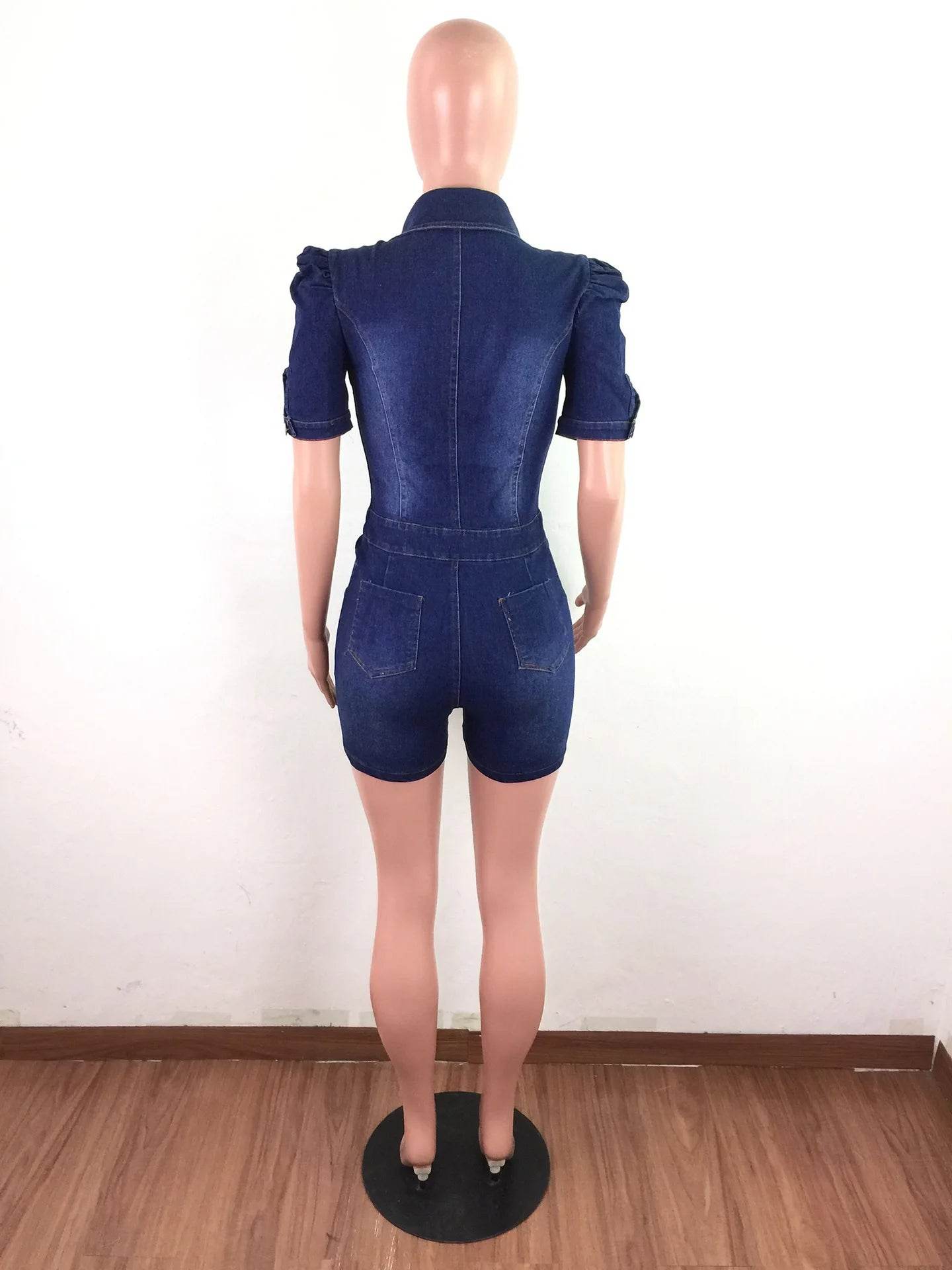 Bleached Denim Shorts Overalls Women - P12 Hub Europe