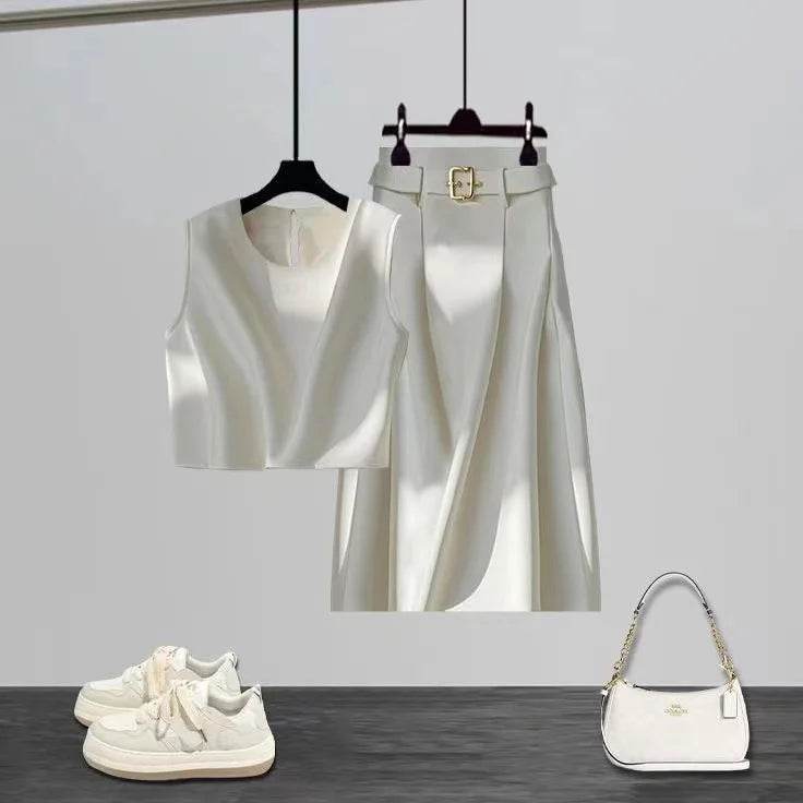 Elegant Solid Skirt Suit - P12 Hub Europe