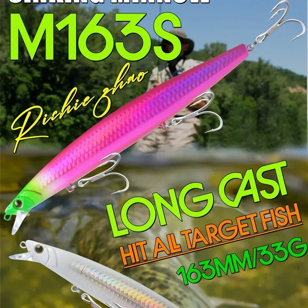 GREENSPIDER 16cm 33g New Long Casting Minnow Baits Floating Sea Fishing Lures Wobble Artificial Hard Baits Jerkbait Minnow