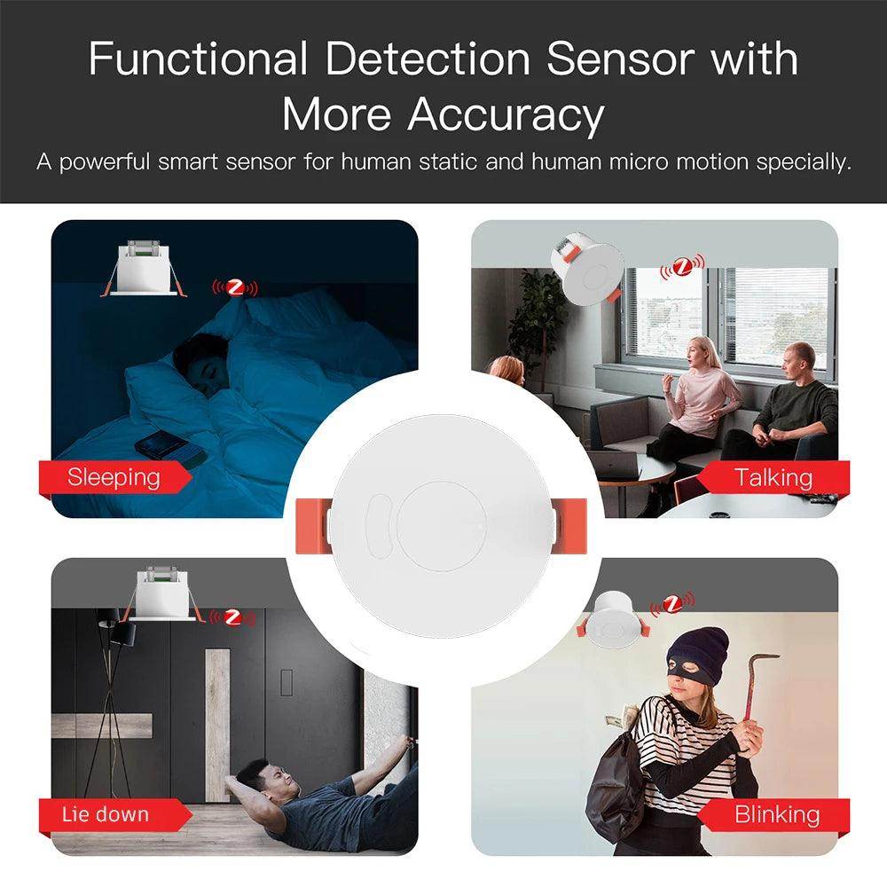 Radar Presence Sensor | WiFi/Zigbee, 16A Relay, Tuya - P12 Hub Europe