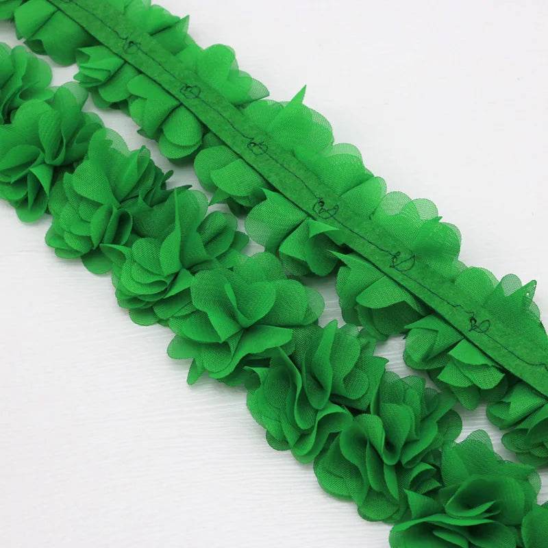 (1 meter) Chiffon lace fabric Webbing Decoration flower gift ribbons crafts Non-woven fabrics base - P12 Hub Europe