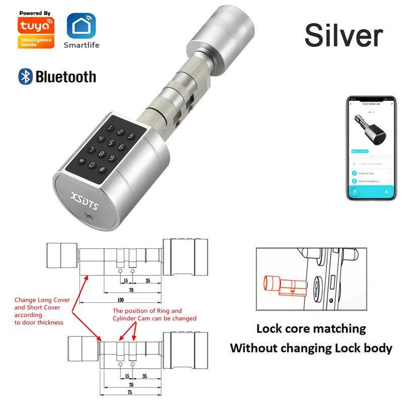 Fingerprint Cylinder Lock Smart Door Lock, App, Card, Code, Key - P12 Hub Europe
