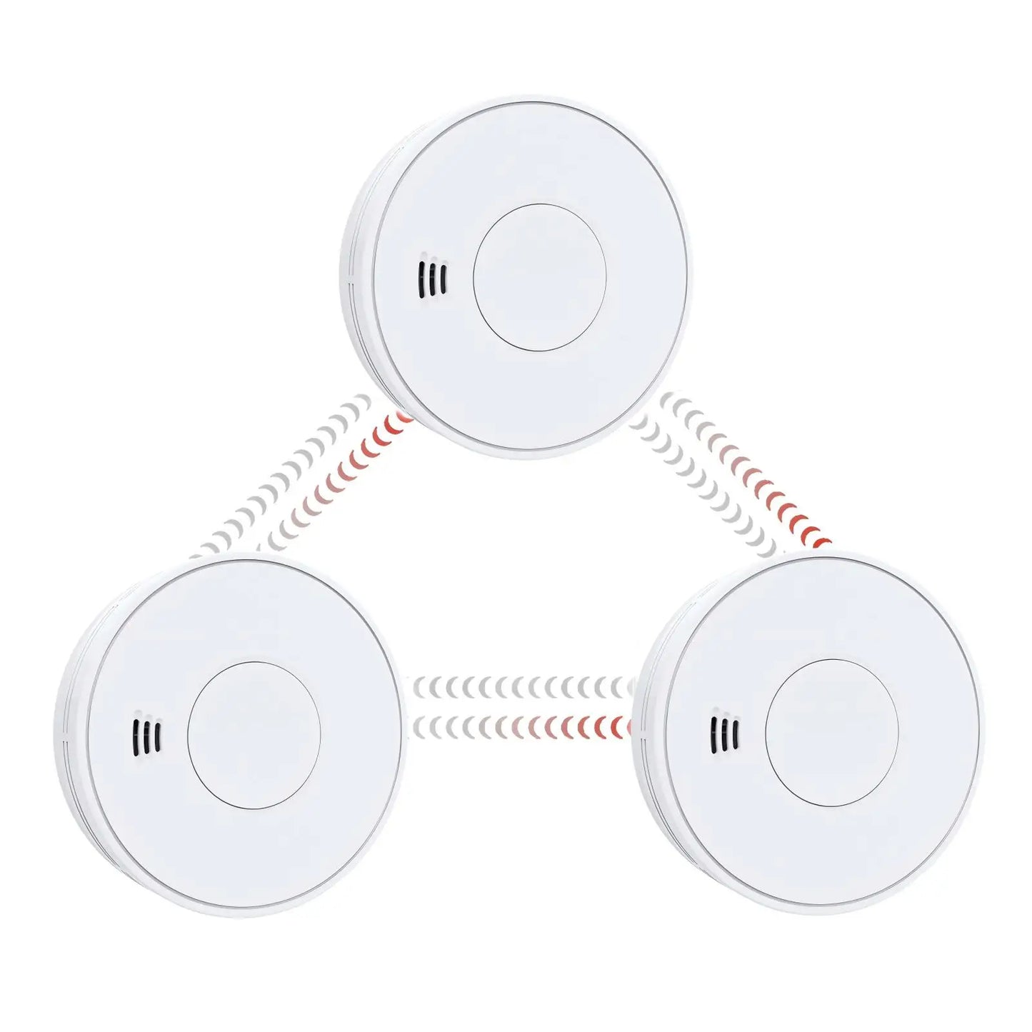Wireless Interlinked Smoke and Heat Alarm with 10-Year Sealed Li-Battery, Smoke and Heat Alarm for Home, CE, (3 Smoke & 1 Heat)