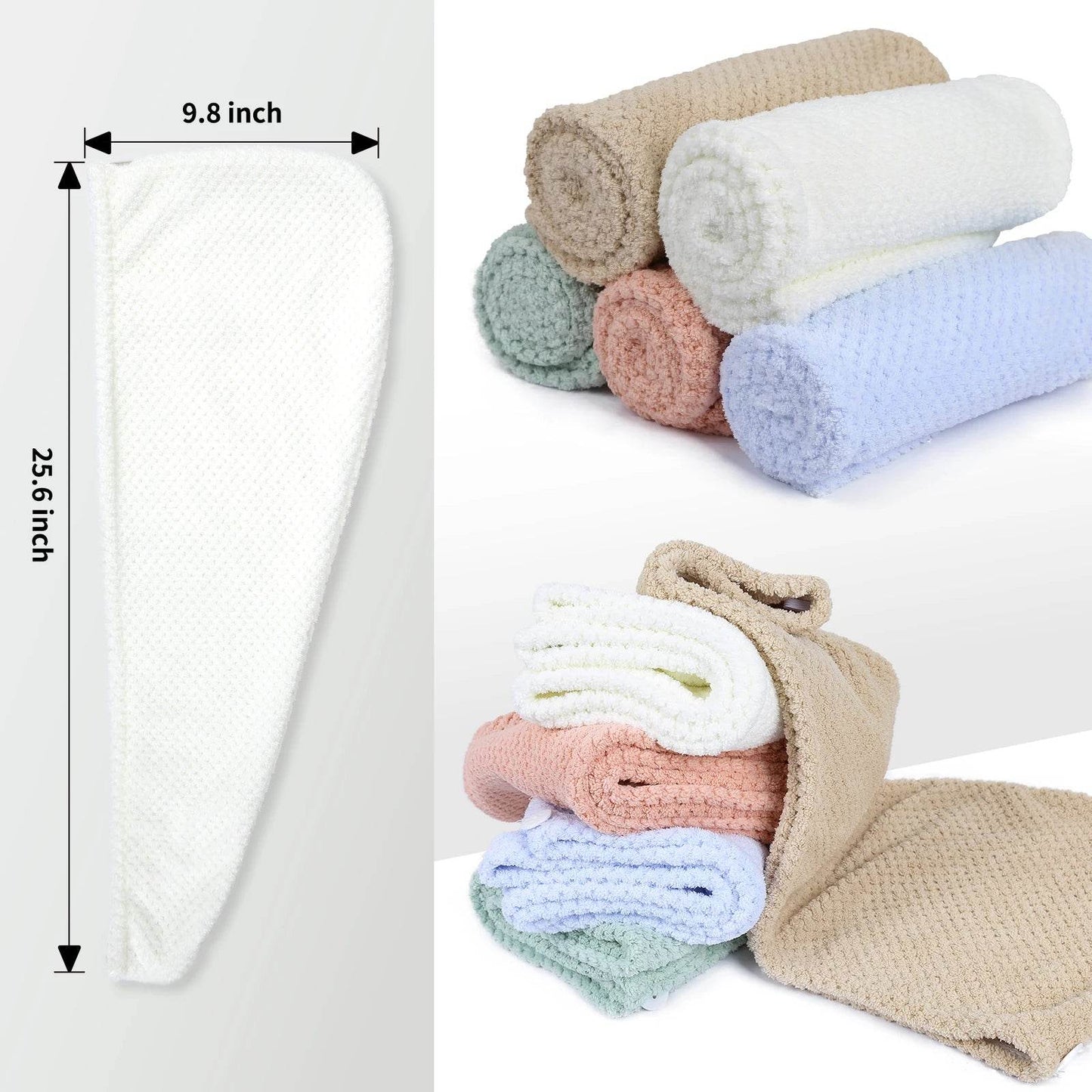 New Pearl Cotton Hair Towel Wrap Super Absorbent Quick Dry Hair Towels Microfiber Hair Hat Caps For Drying Curly Long Thick Hair - P12 Hub Europe