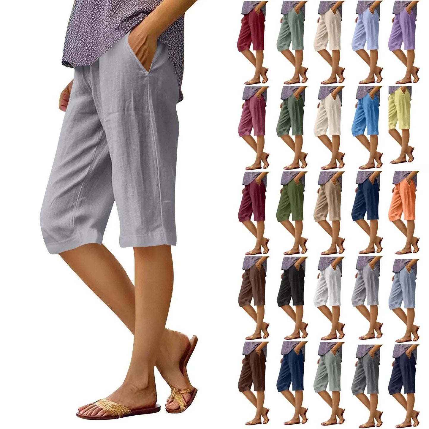High Waist Solid Workout Capris - P12 Hub Europe