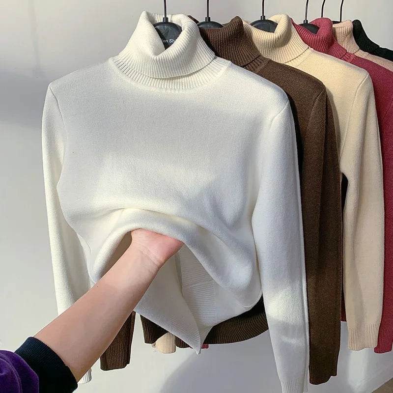 Elegant Velvet Lined Turtleneck Sweater - P12 Hub Europe