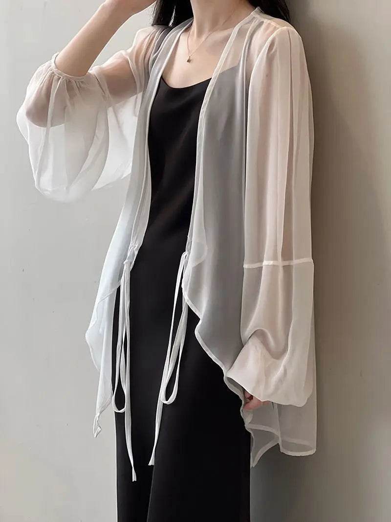 Women's V-neck Chiffon Loose Shirt - P12 Hub Europe