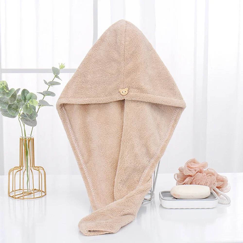 1PC Hair Drying Hat Quick-dry Microfiber Hair Towel Cap Hat Women Bath Hat Solid Towel Cap Super Absorption Turban Hair Dry Cap - P12 Hub Europe