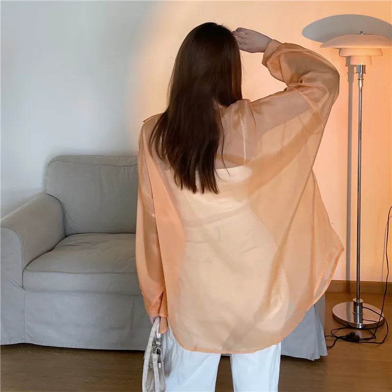 Semi Sheer Button Down Shirt - P12 Hub Europe