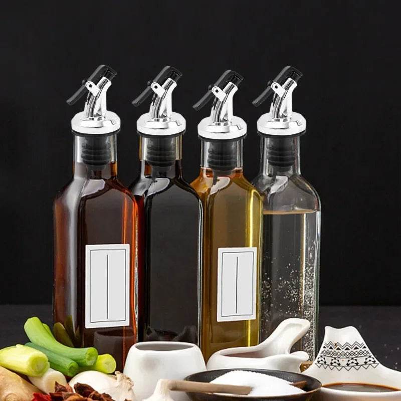 1/10x Oil Bottle Stopper Rubber Lock Plug Seal Leak-proof Food Grade Plastic Nozzle Sprayer Wine Vinegar Spouts Kitchen Tools - P12 Hub Europe