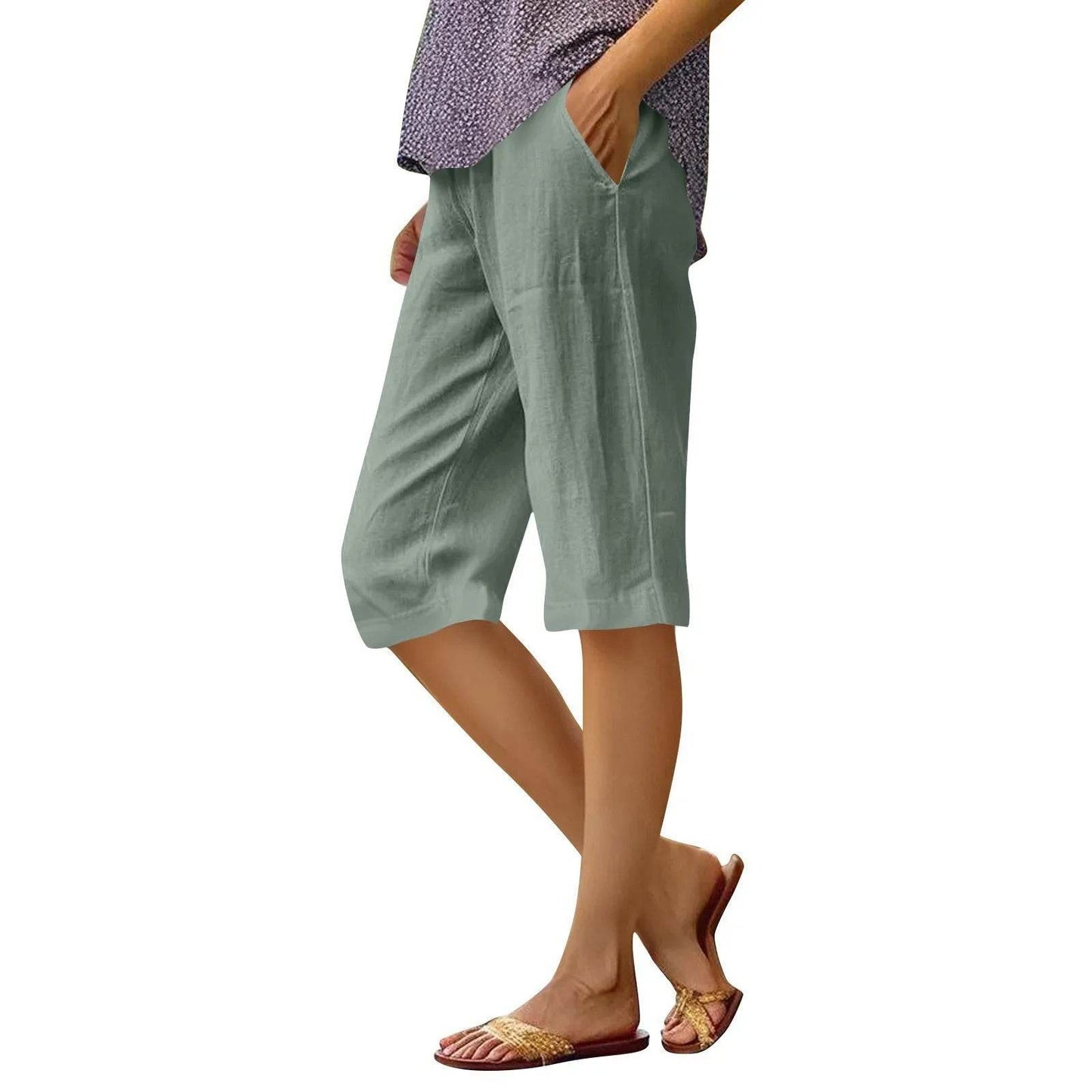 High Waist Solid Workout Capris - P12 Hub Europe