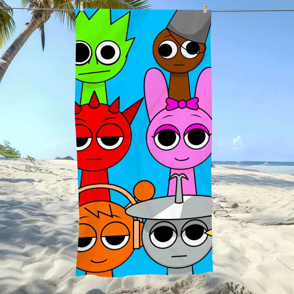 Sprunki Beach Towels Music Game Microfiber Soft For Boys Girls Kids Quick-Drying Bath Towels Absorbent Bath Towels Birthday Gift - P12 Hub Europe