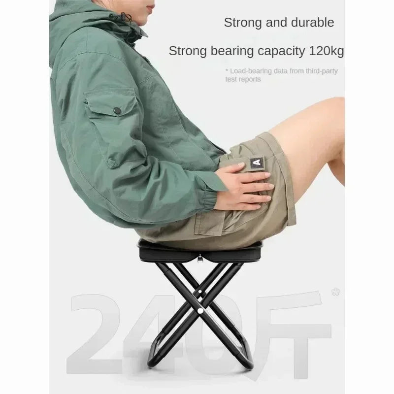 Camping Folding Stool with Storage Bag Beach Picnic Fishing Collapsible Chair Seat Portable Fishing Stool Fold-up Camping Chair