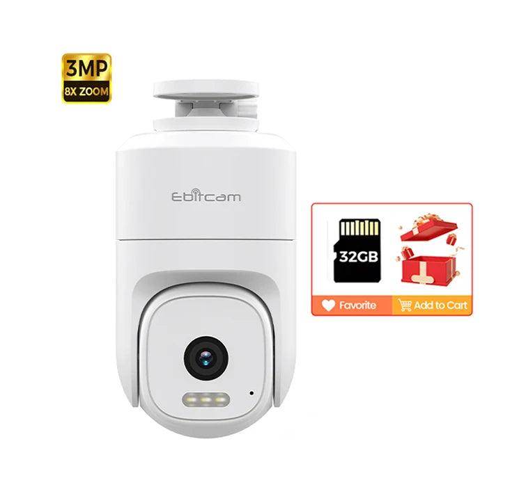 Camera 2K WiFi PTZ Ebitcam, 360°, 8x Zoom - P12 Hub Europe