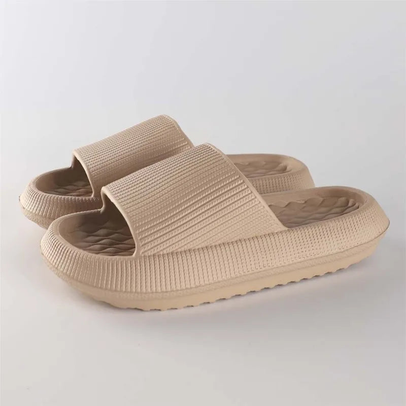 Crestar Women Summer Slippers Indoor Thick Sole Non-slip Bathroom Slides Comfort Soft Sole EVA Sandals Lady Beach Platform Shoes