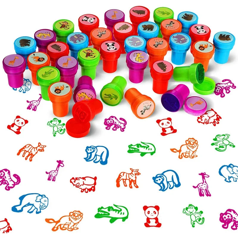Hot Sale 10PCS Cute Cartoon Children's Stamps Teacher Kindergarten Reward Stamps Children's Early Education Toys and Gifts