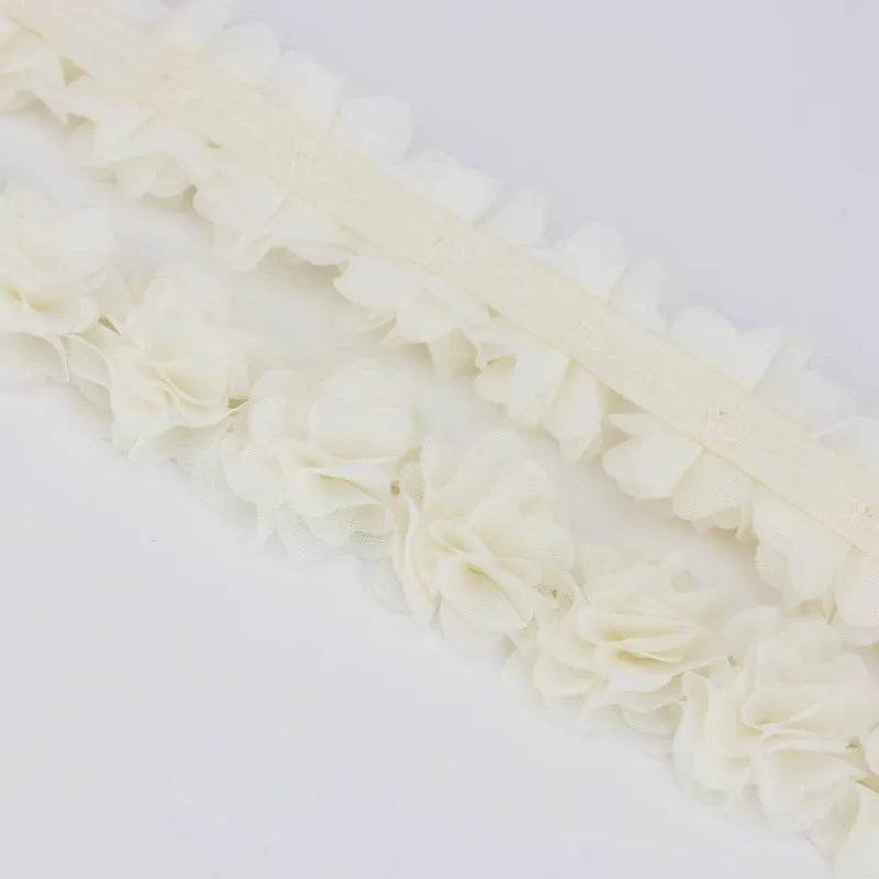 (1 meter) Chiffon lace fabric Webbing Decoration flower gift ribbons crafts Non-woven fabrics base - P12 Hub Europe