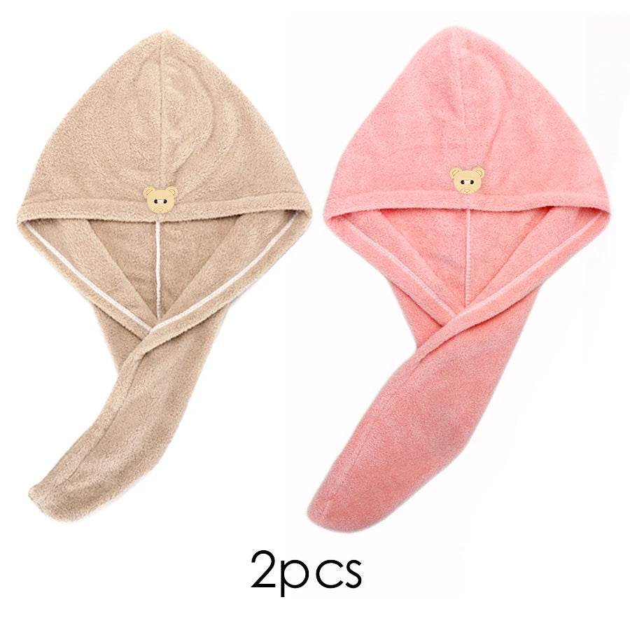 Quick-dry Hair Towel Women Hair Drying Hat Cap Hat Bath Hat Microfiber Solid Towel Cap Super Absorption Turban Hair Dry Cap - P12 Hub Europe