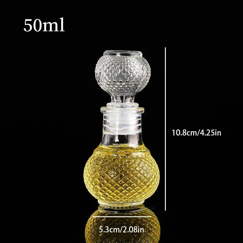 1Pcs 50ml Transparent Small Empty Spirit Whisky Wine Bottle Mini Glass Alcohol Liquor Bottles With Screw Cap Whiskey Decanter - P12 Hub Europe
