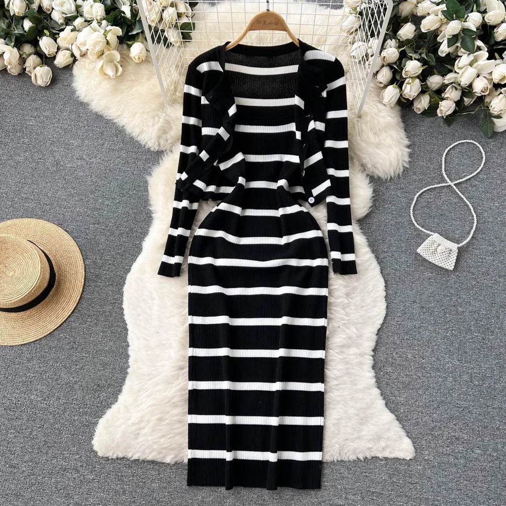Patchwork Dress Cardigan Set - P12 Hub Europe