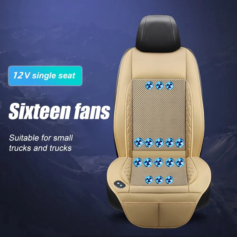 Cooling Car Seat Cushion 8/16/24 fans Massage 12V Car Summer Cool Cushion Fan Blowing Ventilation Seat Covers Cigarette Lighter
