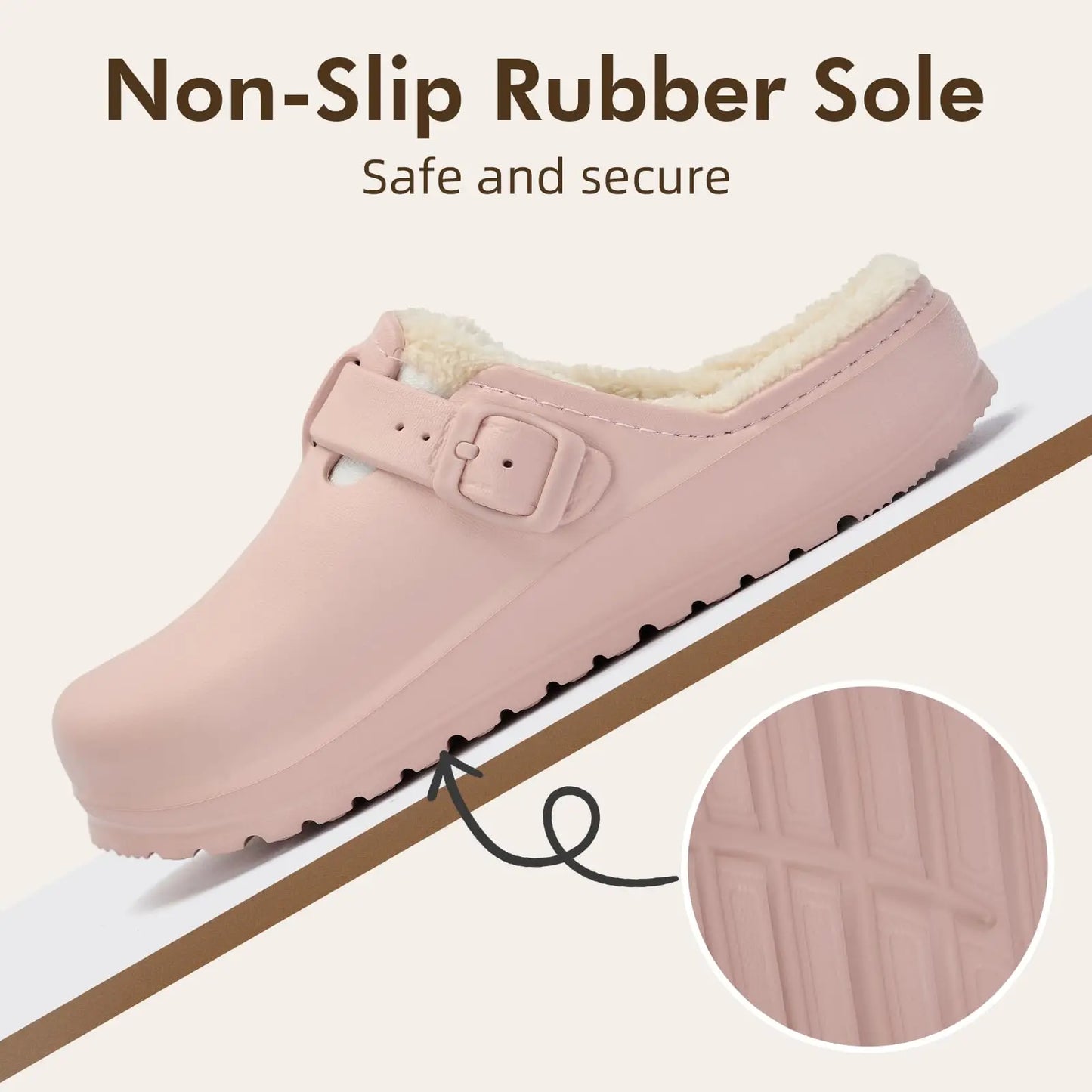 Asgard Fur Women Slippers New Anti-slip Waterproof Plush Lined Outdoor Garden Shoes Winter Fluffy Shoes Warm Fuzzy House Slides