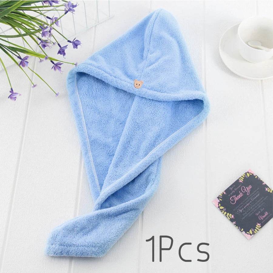 Quick-dry Hair Towel Women Hair Drying Hat Cap Hat Bath Hat Microfiber Solid Towel Cap Super Absorption Turban Hair Dry Cap - P12 Hub Europe