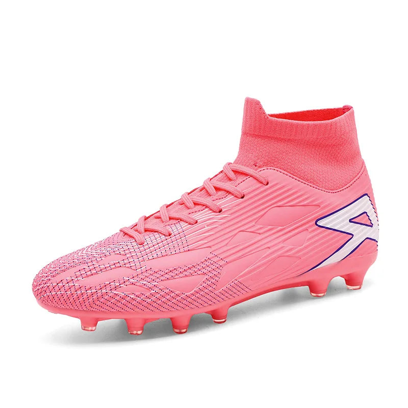 2025 Pink Football Boots Men Lawn Long Spike Men’s Soccer Shoes Society Plus Size 47 Outdoor Sports Soccer Boot For Men Trainers