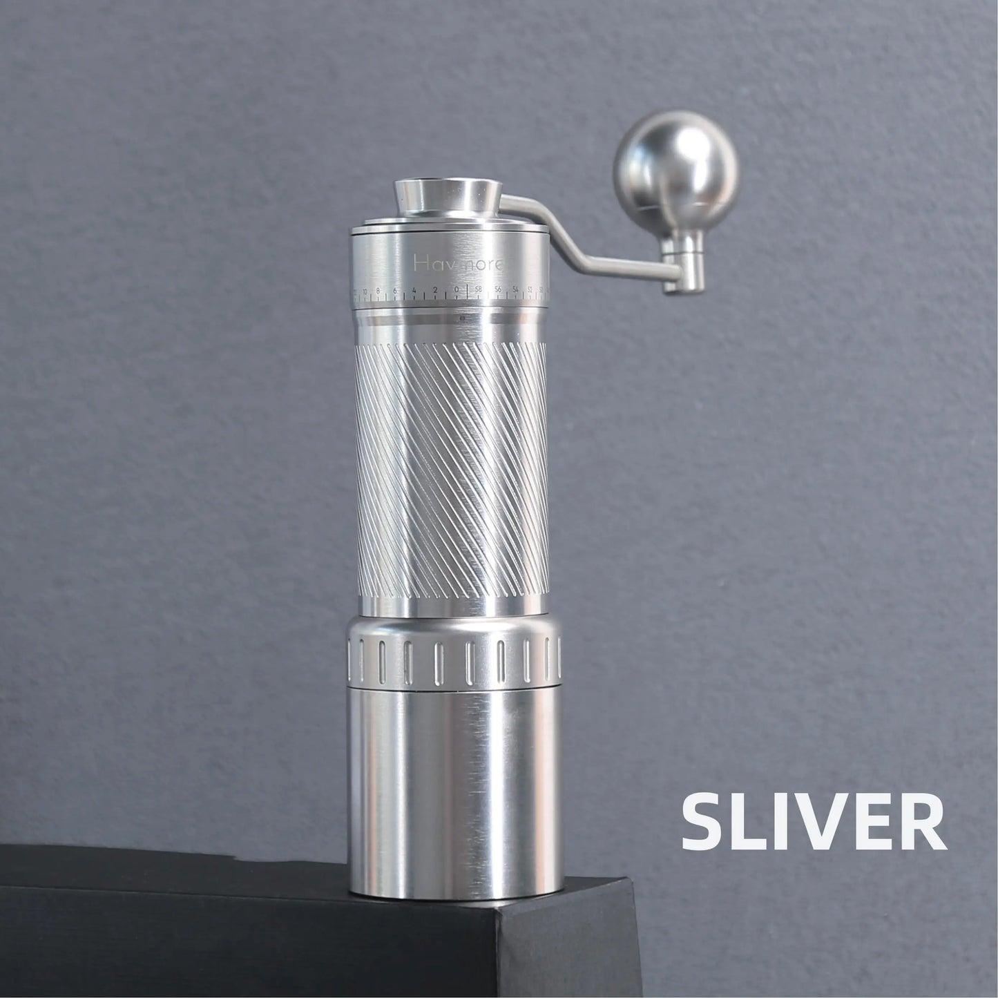 Havmore CNC Stainless Steel 7 Stars Conical Burr Modern Design Home Use Adjustable Setting Manual Coffee Grinder