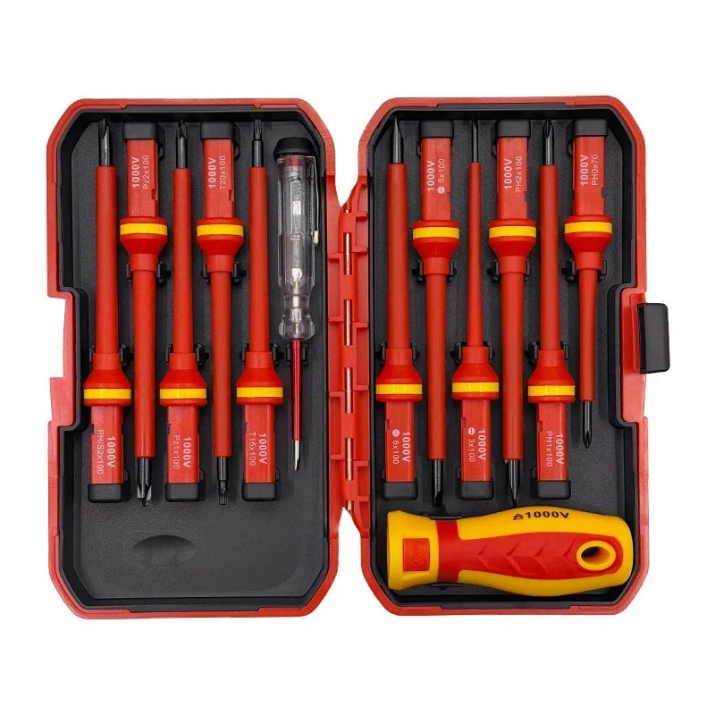 1000V Insulated Screwdriver Set Phillips Slotted Torx Professional CRV Electrician Magnetic Screw Driver Bit Repair Hand Tools