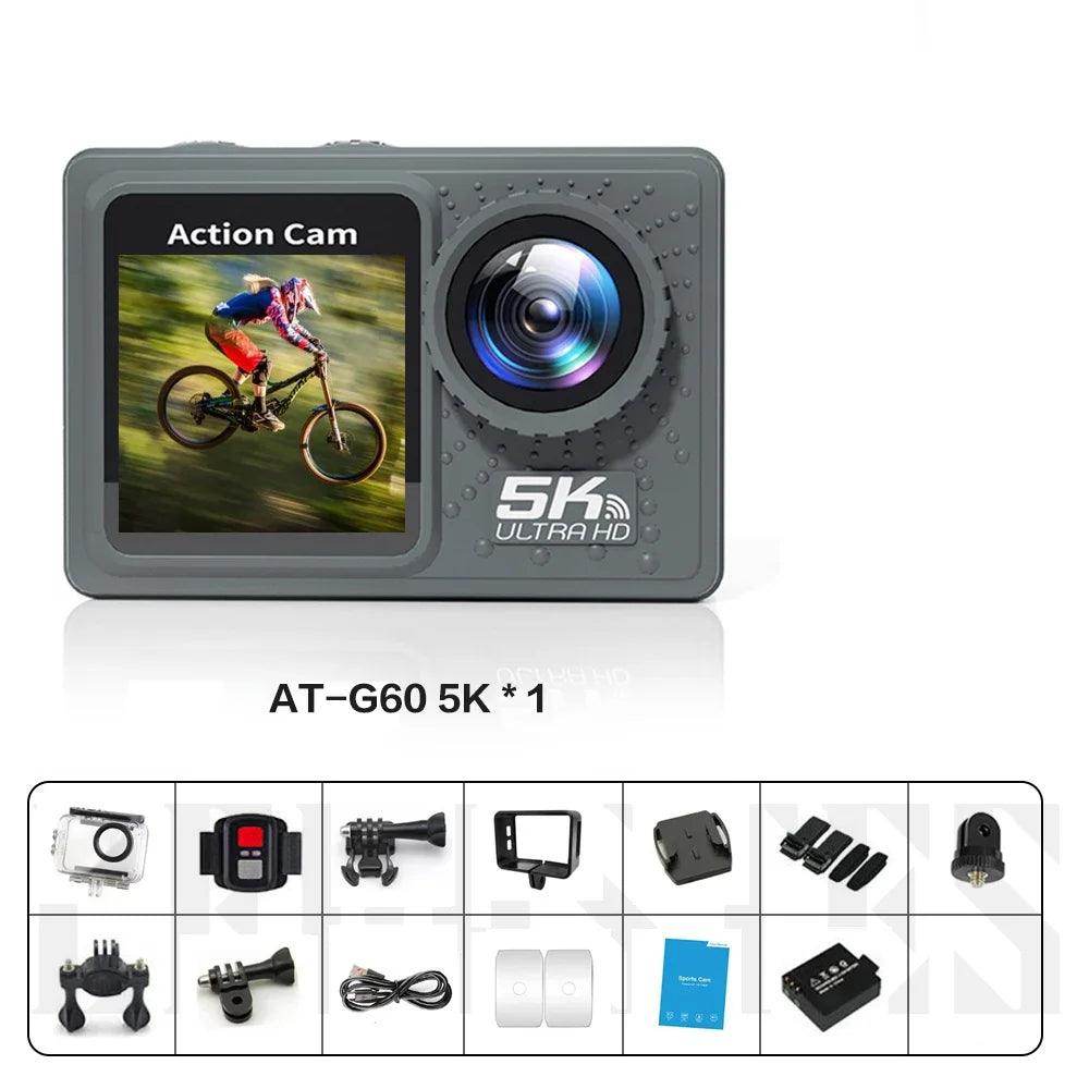 Action Camera 5K EIS WiFi 170° Wide Angle, Remote - P12 Hub Europe
