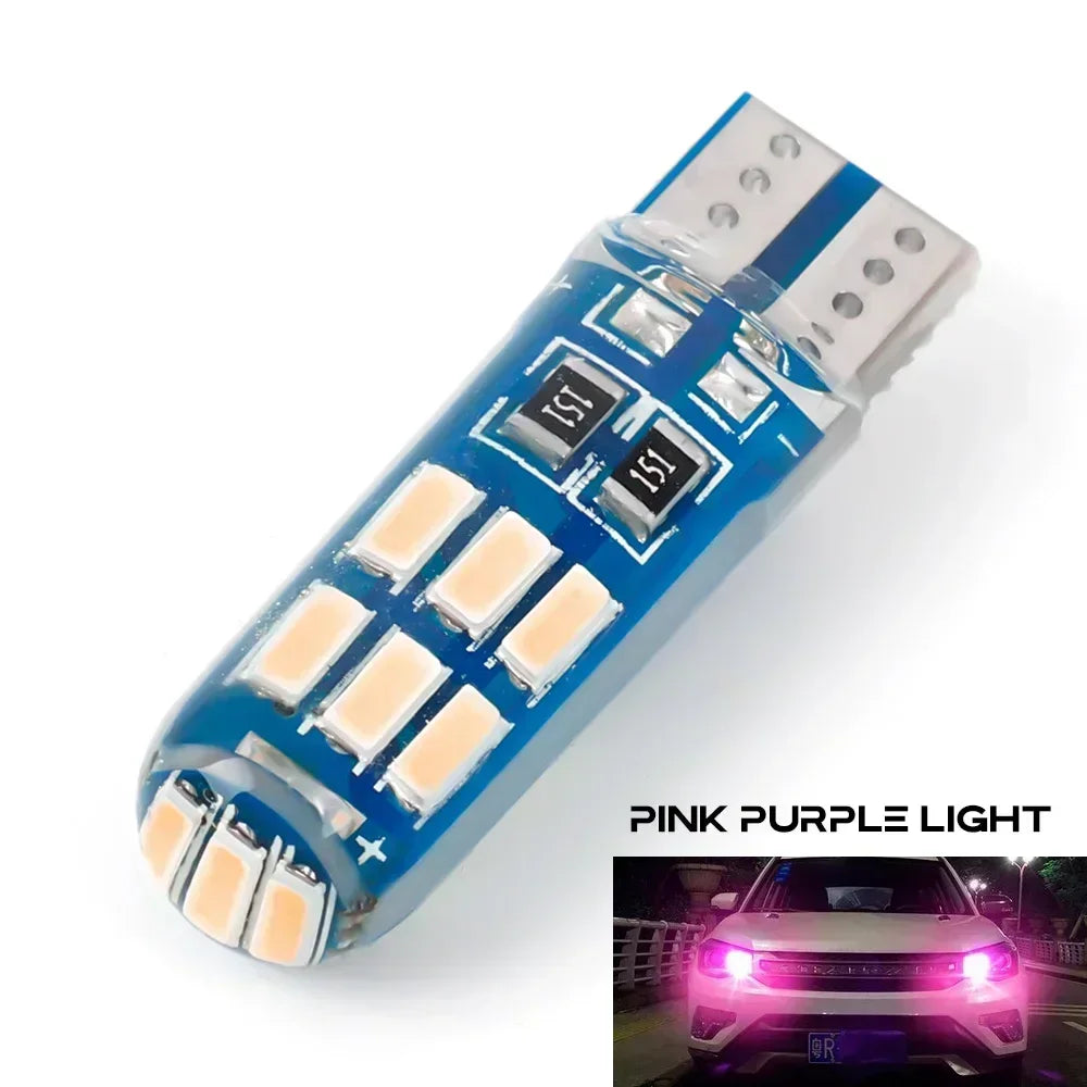 T10 Car LED Signal Lamp 12V 4014 Waterproof Heatproof W5W Clearance Headlamps 6000K Reading Lamp Silicone License Plate Lights